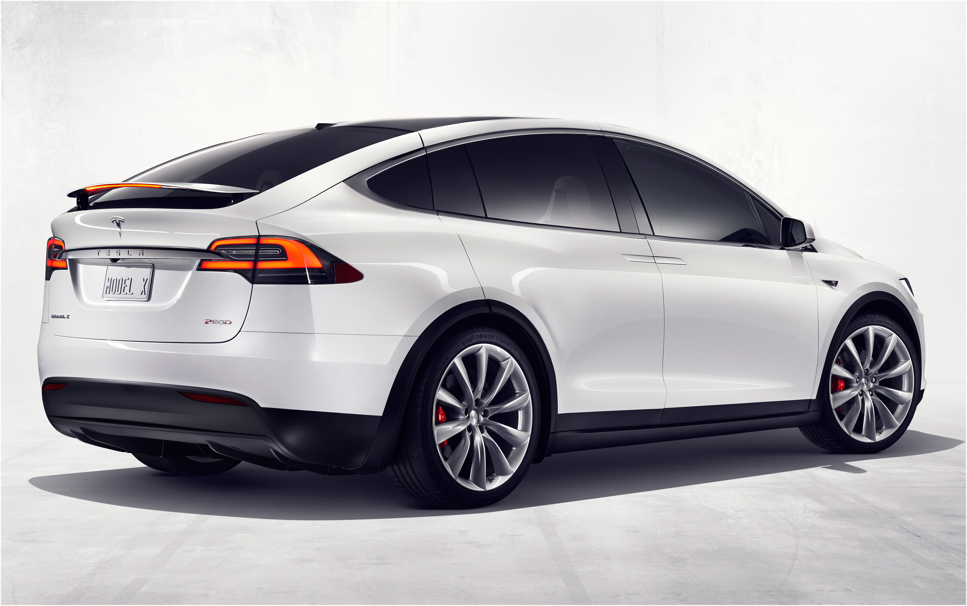 Tesla Model X weiß hinten
