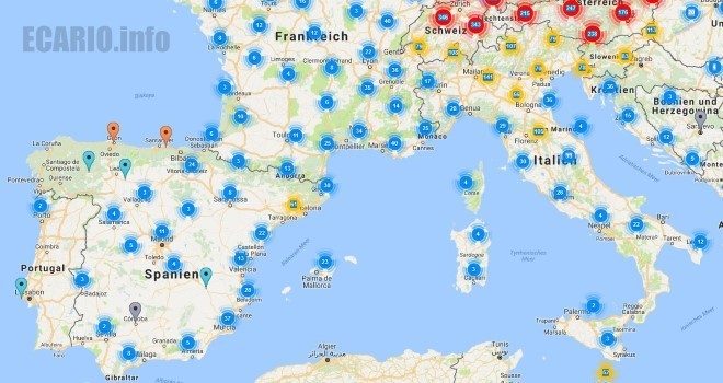 Ladestationen Urlaub Urlaubsländer Sommerurlaub Elektroauto suedeuropa