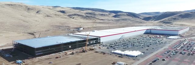 tesla gigafactory drone aerial march 2017