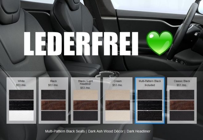 Tesla lederfrei vegan sitze seats