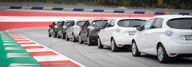 Krone E-Mobility Play Days Spielberg Red Bull Ring Rennstrecke Renault Zoe club Elektroauto convoy