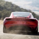 Tesla Roadster 2020 rot hinten