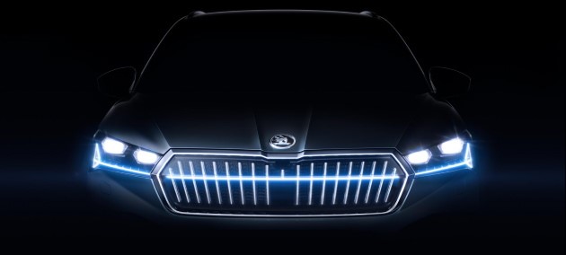 Škoda Enyaq iV crystal face led kühlergrill motorhaube nacht licht