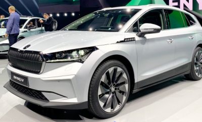 Škoda Enyaq iV silber front vorne